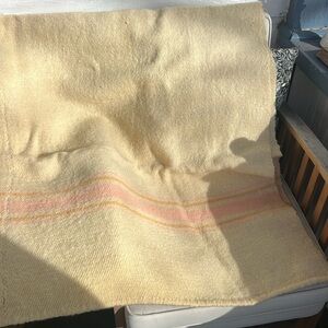 Antique throw blanket, wool with stripes